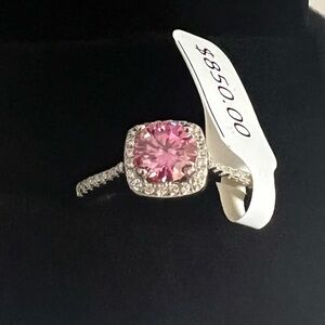 1.00 Carat Pink Diamond Moissanite Ring